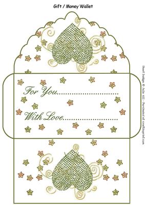 Green Heart Gift Money Wallet