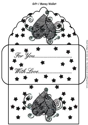 Black Heart Gift Money Wallet