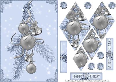 Silver Christmas Decoration Diamond Pyramid