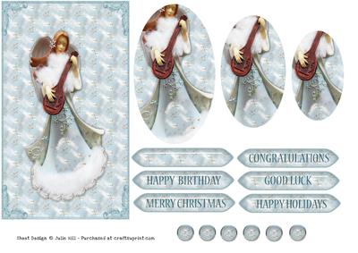Singing Angel Oval Pyramid Card Sheet