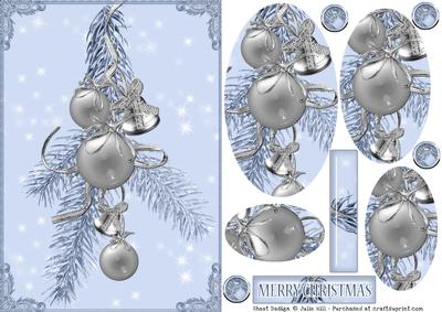 Silver Christmas Decoration Oval Pyramid