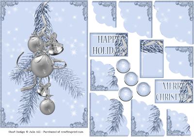 Silver Christmas Decoration Scalloped Stacker Sheet