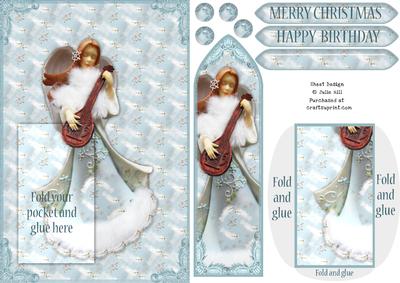 Singing Angel Bookmark Keepsake Card Sheet