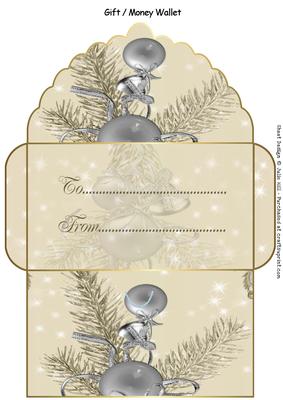 Silver on Yellow Ornament Money Gift Wallet