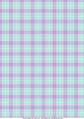 Purple Mint and Green Tartan Backing Paper
