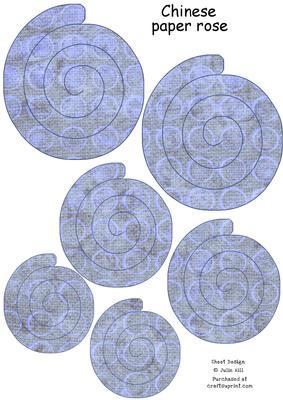 Vintage Bluey Mauve Chinese Paper Roses Sheet