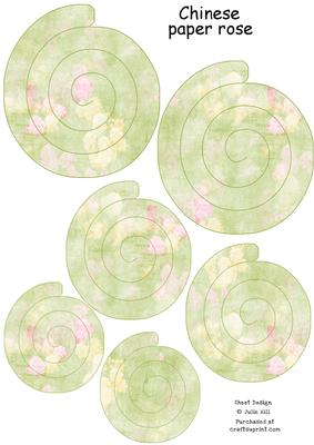 Spring Garden Chinese Paper Roses Sheet