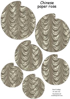 Satin Gold Swag Chinese Paper Roses Sheet