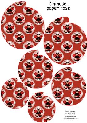 Ladybird Chinese Paper Roses Sheet