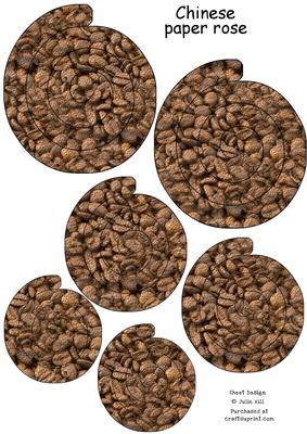 Coffee Beans Chinese Paper Roses Sheet
