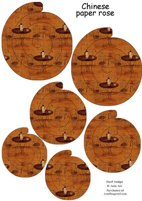 French Cafe Chinese Paper Roses Sheet