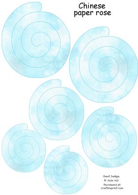 Blue Sky Chinese Paper Roses Sheet