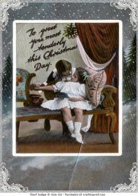 A4 Vintage Christmas Greeting Card Front