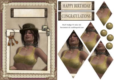 Steampunk Vintage Victorian Diamond Pyramid Card Sheet
