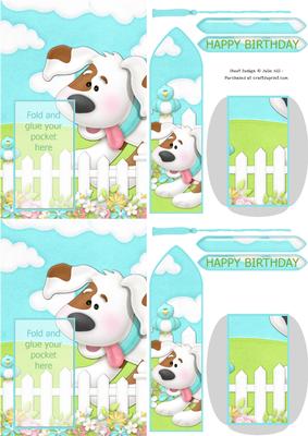 Bumbleberry Cottage Dog Bookmark Birthday Sheet C6 Size
