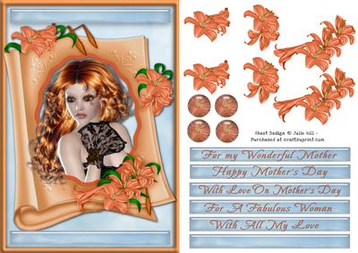 Mothers Day Framed Lady and Lillies