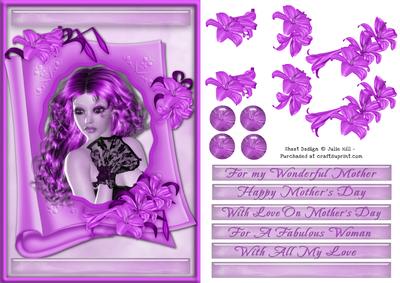 Mothers Day Framed Lilac Lady and Lillies