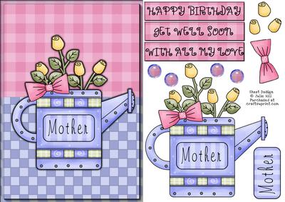 Rose Watering Can Mother Card Sheet