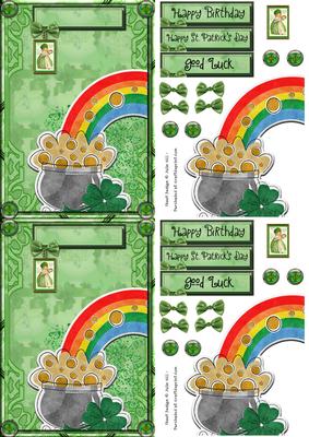 St. Patricks Greeting Card with Decoupage for C6 Size Cards