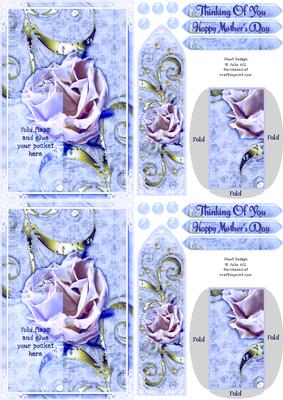 C6 Pastel Rose Mothers Day Thinking of You Bookmark Keepsake
