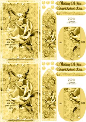 C6 Yellow Rose Mothers Day Thinking of You Bookmark Keepsake