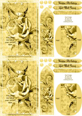 C6 Yellow Rose Happy Birthday Get Well Soon Bookmark Keepsak