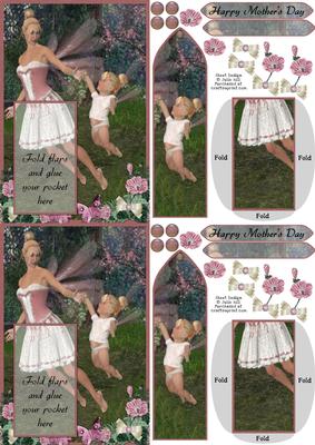 C6 Fairy and Baby Mothers Day Bookmark Keepsake Card Sheet