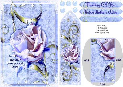 Pastel Rose Mothers Day Thinking of You Bookmark Keepsake