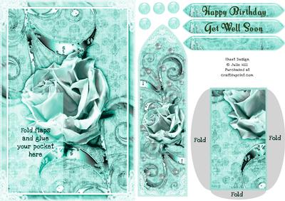 Green Rose Happy Birthday Get Well Soon Bookmark Keepsake