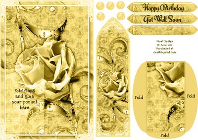 Yellow Rose Happy Birthday Get Well Soon Bookmark Keepsake