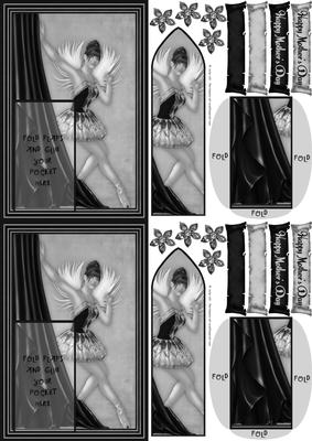 C6 Mothers Day Feather Greys Ballerina Butterfly Bookmark