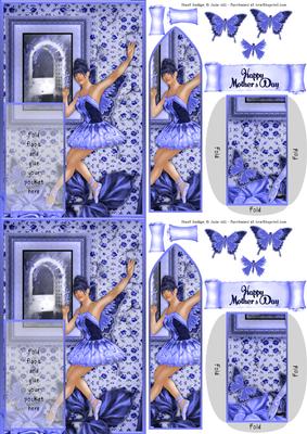 C6 Mothers Day Blue Ballerina Butterfly Bookmark Keepsake