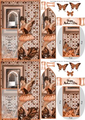 C6 Mothers Day Orange Ballerina Butterfly Bookmark Keepsake