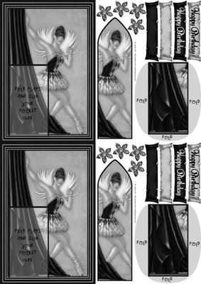 C6 Happy Birthday Feather Greys Ballerina Butterfly Bookmark