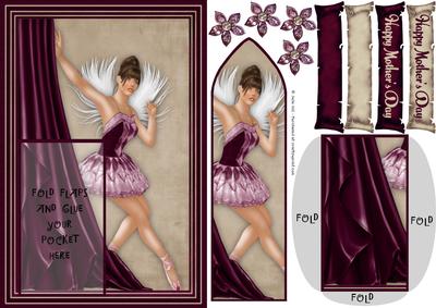 Mothers Day Feather Ballerina Butterfly Bookmark Keepsake Ca