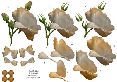 Rose in Cream Hues 3D Decoupage