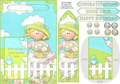 Bumbleberry Garden and Lace Bookmark Keepsake Sheet
