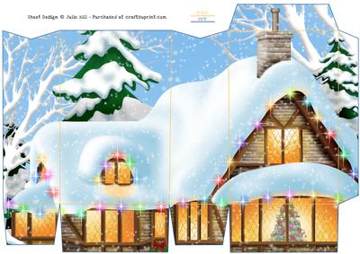 Church Snow Scene Pinch Bag