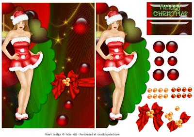 Mrs Santa Clause Christmas Ornament Mock Envelope Card