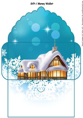 Snowy Church Scene Money Wallet