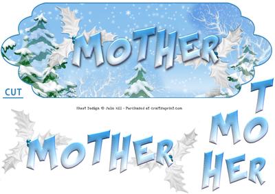 Mother Winter Dl Scallop Edge Christmas Card
