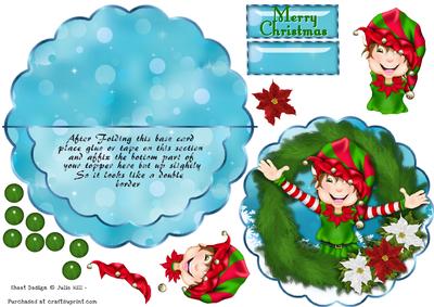 Over the Edge Rocker Christmas Elf and Wreath