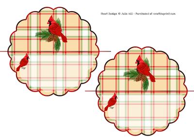 Over the Edge Rocker Cardinals and Tartan Decoupage Insert