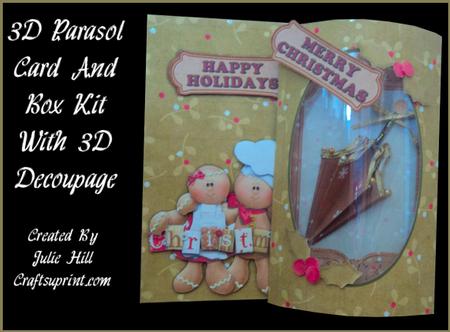 Gingers Christmas Parasol Pillow Card Kit