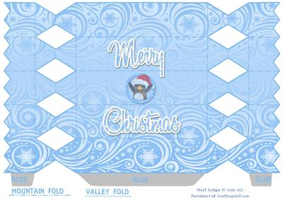 Ice Blue Penguin Christmas Cracker