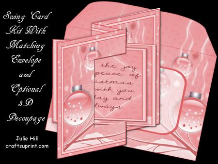 Pink Christmas Bauble Ornament Swing Card Kit