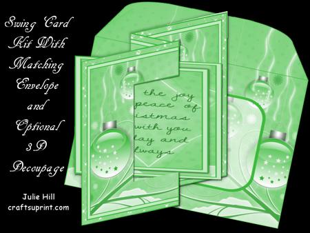 Green Christmas Bauble Ornament Swing Card Kit