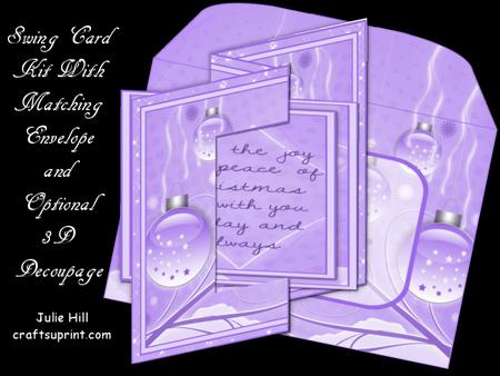 Purple Christmas Bauble Ornament Swing Card Kit