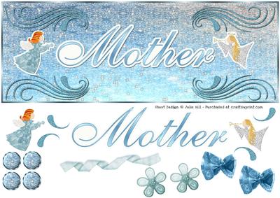 Winter Angels Mother Dl Card with Optional Embellishments