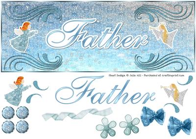 Winter Angels Father Dl Card with Optional Embellishments.